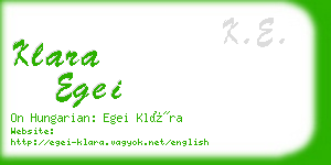 klara egei business card